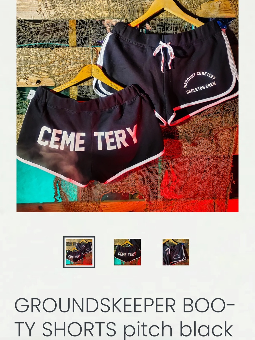 Discount Cemetery Groundskeeper Booty Shorts sz XL